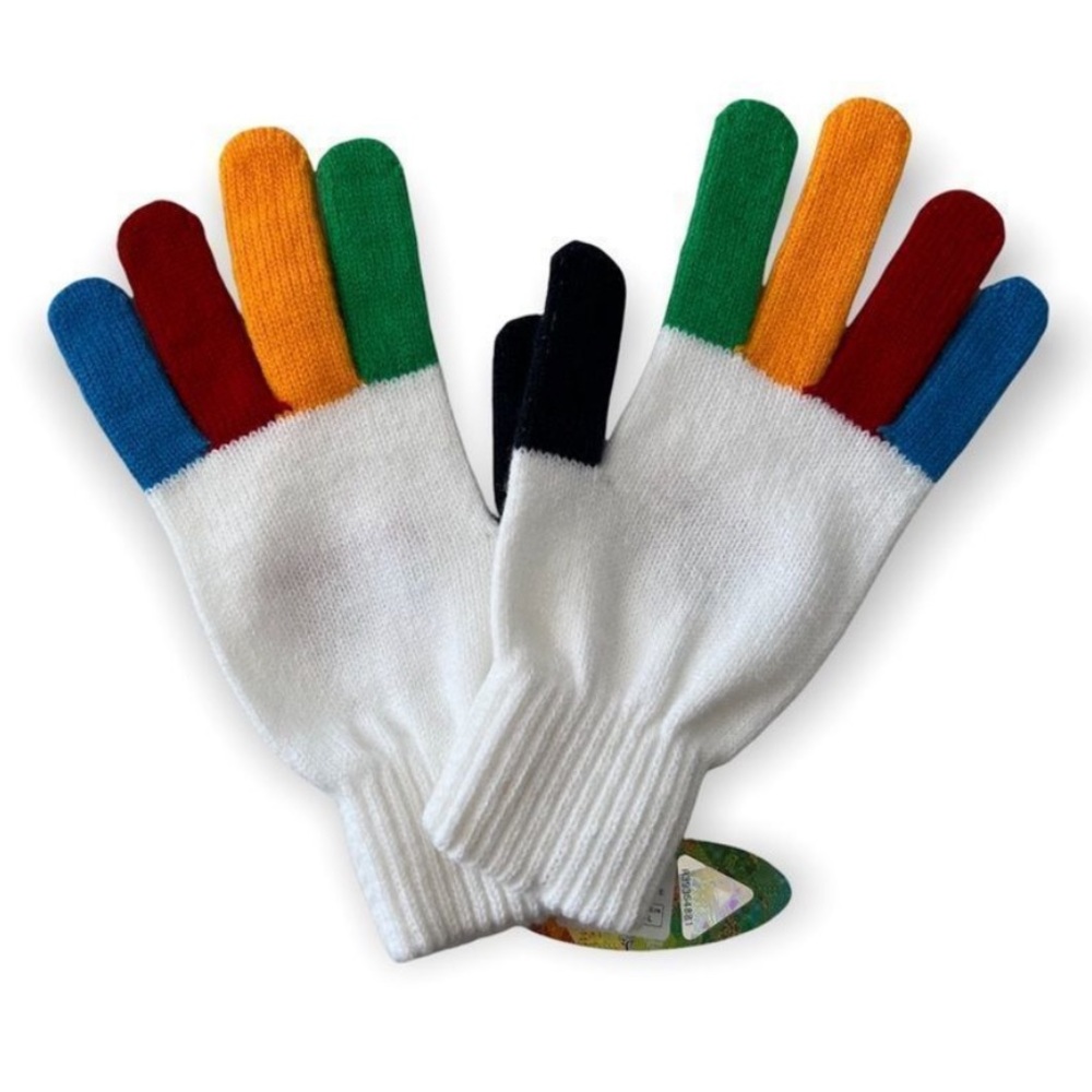 NWT Sochi 2014 Olympics Authentic Bosco Rainbow Finger Gloves, Size XS-S - Picture 2 of 3